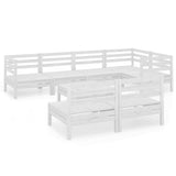 NNEVL 8 Piece Garden Lounge Set Solid Pinewood White