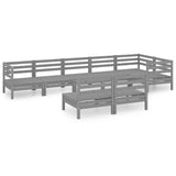 NNEVL 8 Piece Garden Lounge Set Solid Pinewood Grey