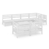NNEVL 8 Piece Garden Lounge Set Solid Pinewood White
