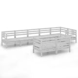 NNEVL 8 Piece Garden Lounge Set Solid Pinewood Grey