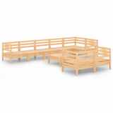 NNEVL 9 Piece Garden Lounge Set Solid Pinewood