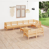 NNEVL 9 Piece Garden Lounge Set Solid Pinewood