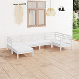 NNEVL 6 Piece Garden Lounge Set Solid Pinewood White