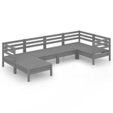 NNEVL 6 Piece Garden Lounge Set Solid Pinewood Grey