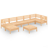 NNEVL 8 Piece Garden Lounge Set Solid Pinewood