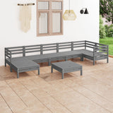 NNEVL 8 Piece Garden Lounge Set Solid Pinewood Grey