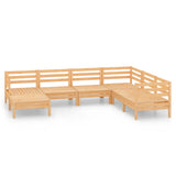 NNEVL 7 Piece Garden Lounge Set Solid Pinewood