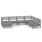 NNEVL 7 Piece Garden Lounge Set Solid Pinewood Grey