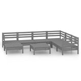 NNEVL 8 Piece Garden Lounge Set Solid Pinewood Grey