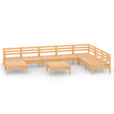 NNEVL 9 Piece Garden Lounge Set Solid Pinewood