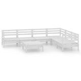 NNEVL 7 Piece Garden Lounge Set Solid Pinewood White