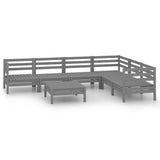 NNEVL 7 Piece Garden Lounge Set Solid Pinewood Grey