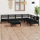 NNEVL 7 Piece Garden Lounge Set Solid Pinewood Black