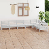 NNEVL 7 Piece Garden Lounge Set Solid Pinewood White