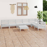 NNEVL 8 Piece Garden Lounge Set Solid Pinewood White