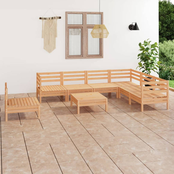 NNEVL 8 Piece Garden Lounge Set Solid Pinewood