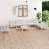 NNEVL 9 Piece Garden Lounge Set Solid Pinewood White