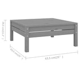 NNEVL 10 Piece Garden Lounge Set Solid Pinewood Grey