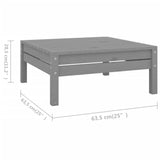 NNEVL 8 Piece Garden Lounge Set Solid Pinewood Grey