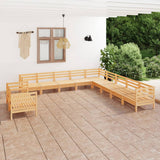 NNEVL 11 Piece Garden Lounge Set Solid Pinewood