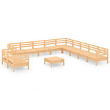 NNEVL 12 Piece Garden Lounge Set Solid Pinewood