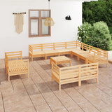 NNEVL 12 Piece Garden Lounge Set Solid Pinewood