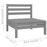 NNEVL 12 Piece Garden Lounge Set Solid Pinewood Grey