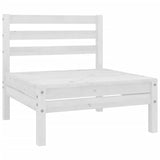 NNEVL 10 Piece Garden Lounge Set White Solid Pinewood