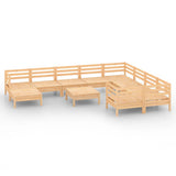 NNEVL 11 Piece Garden Lounge Set Solid Pinewood