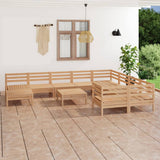 NNEVL 11 Piece Garden Lounge Set Solid Pinewood