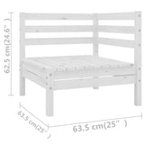 NNEVL 11 Piece Garden Lounge Set White Solid Pinewood