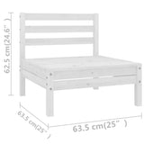 NNEVL 11 Piece Garden Lounge Set White Solid Pinewood