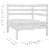 NNEVL 12 Piece Garden Lounge Set White Solid Pinewood