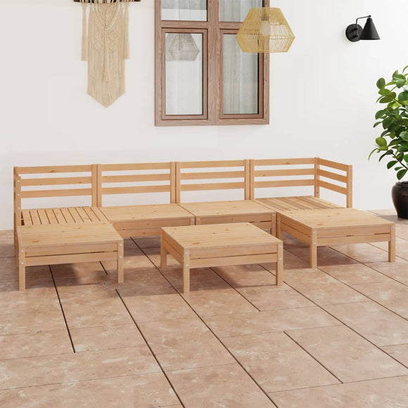 NNEVL 7 Piece Garden Lounge Set Solid Pinewood