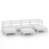 NNEVL 7 Piece Garden Lounge Set White Solid Pinewood
