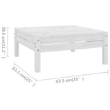 NNEVL 7 Piece Garden Lounge Set White Solid Pinewood