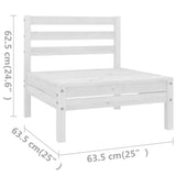 NNEVL 7 Piece Garden Lounge Set White Solid Pinewood