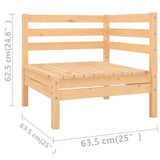 NNEVL 10 Piece Garden Lounge Set Solid Pinewood