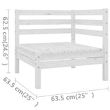 NNEVL 11 Piece Garden Lounge Set White Solid Pinewood