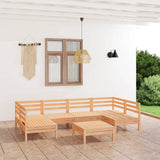 NNEVL 7 Piece Garden Lounge Set Solid Pinewood