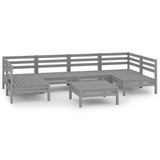 NNEVL 7 Piece Garden Lounge Set Grey Solid Pinewood