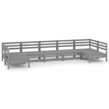 NNEVL 7 Piece Garden Lounge Set Grey Solid Pinewood