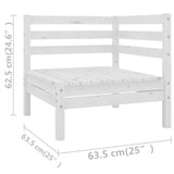 NNEVL 7 Piece Garden Lounge Set White Solid Pinewood