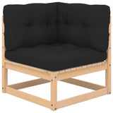 NNEVL 9 Piece Garden Lounge Set with Cushions Solid Pinewood