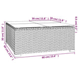 NNEVL Garden Coffee Table Brown 60x60x30 cm Poly Rattan and Glass