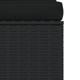 NNEVL 4-Seater Sofa with Cushions Black Poly Rattan