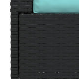 NNEVL 2-Seater Sofa with Cushions Black Poly Rattan