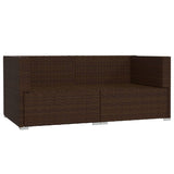 NNEVL 2-Seater Sofa with Cushions Brown Poly Rattan