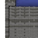NNEVL 2-Seater Sofa with Cushions Grey Poly Rattan