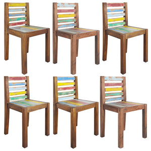 NNEVL Dining Chairs 6 pcs Solid Reclaimed Wood